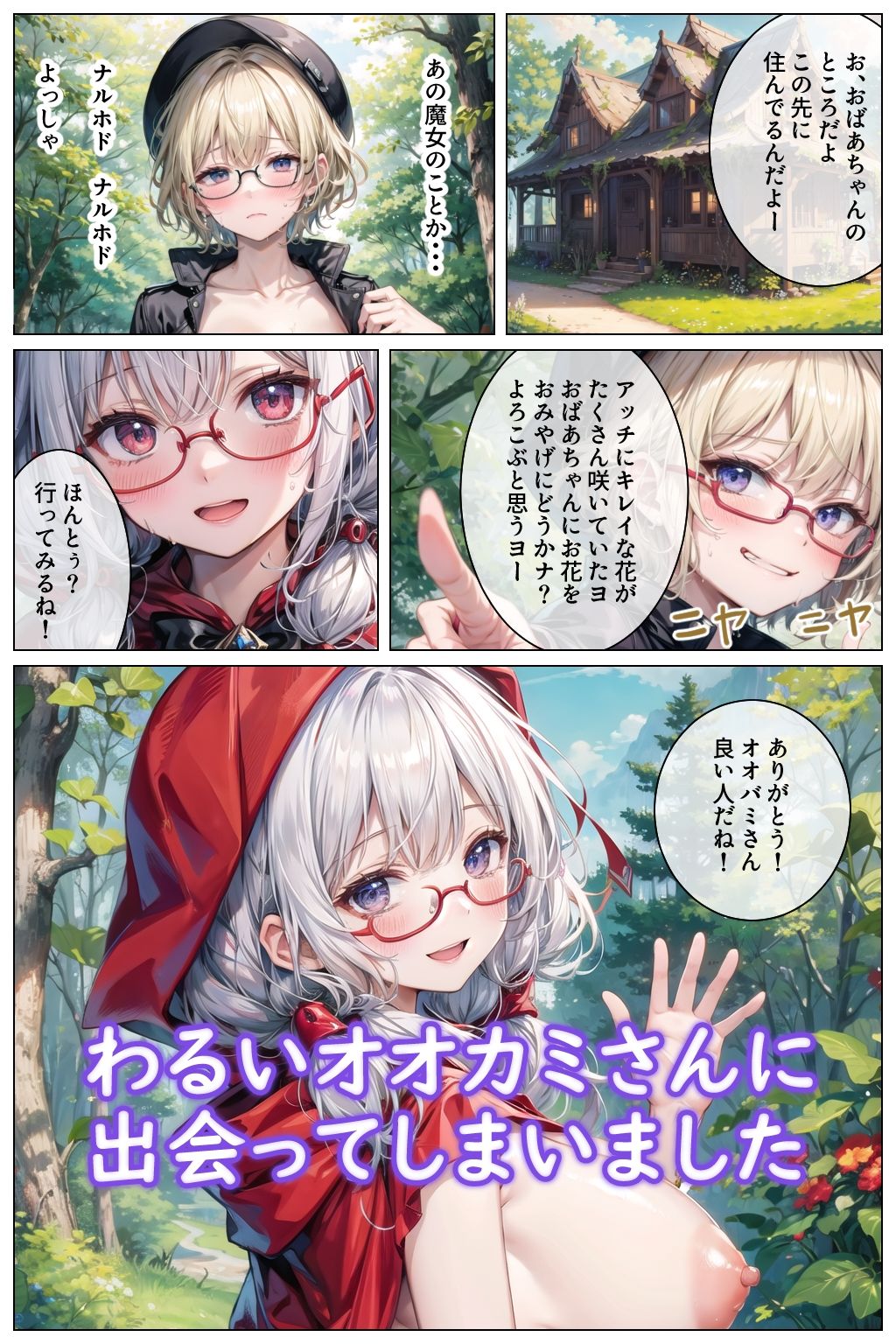 サンプル画像4:おっぱい童話 赤ずきんちゃん(さーもんぴんく) [d_343422]