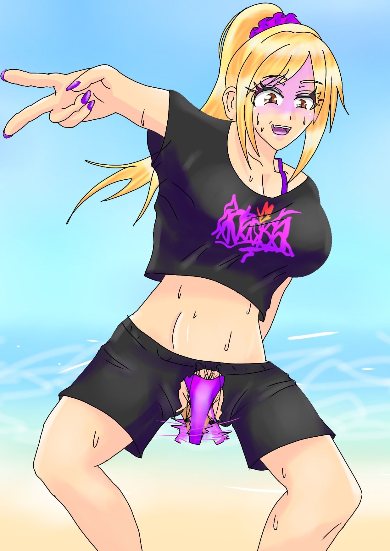 ビーチギャル4人時間停止姦（Beach Gal 4People Time Stop R●●e）