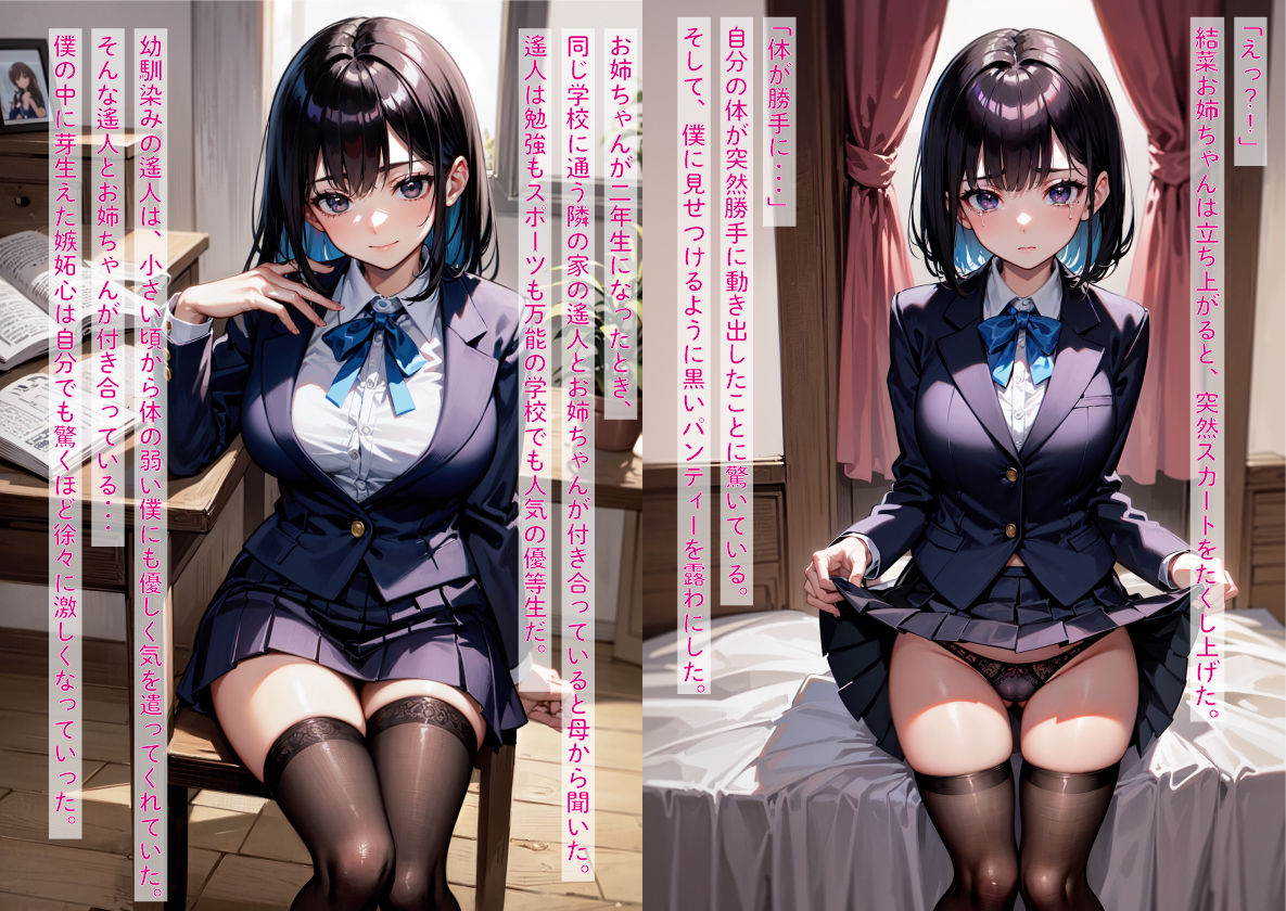 サンプル画像3:【1＋2 お得セット】［NTR］大好きな姉が隣に住む幼馴染みと恋仲になったので、嫉妬した僕が異能力で寝取った話 1＋2(影愛産業) [d_346885]