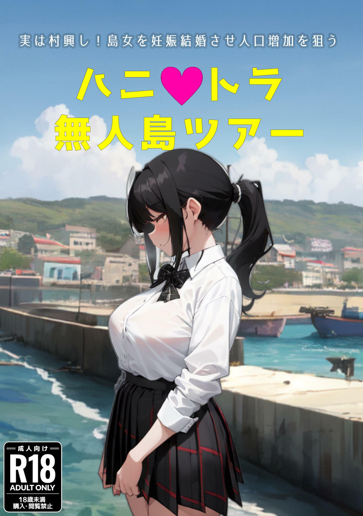 サンプル画像1:ハニトラ無人島ツアー【漫画】(おっpa_AI) [d_351951]