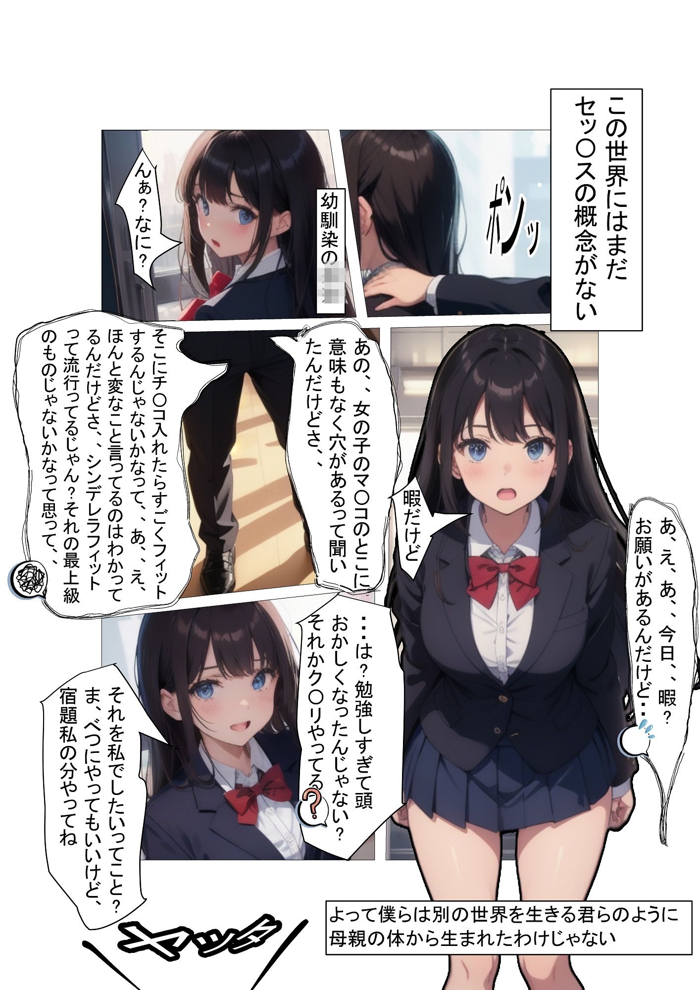 サンプル画像2:セッ〇スが生まれた日 〜 セッ〇スの概念がない世界でやりまくったら、腹の中から人間が出てきて、政府も医者も大騒動〜 非転生version 第1話(源  結紀) [d_354122]