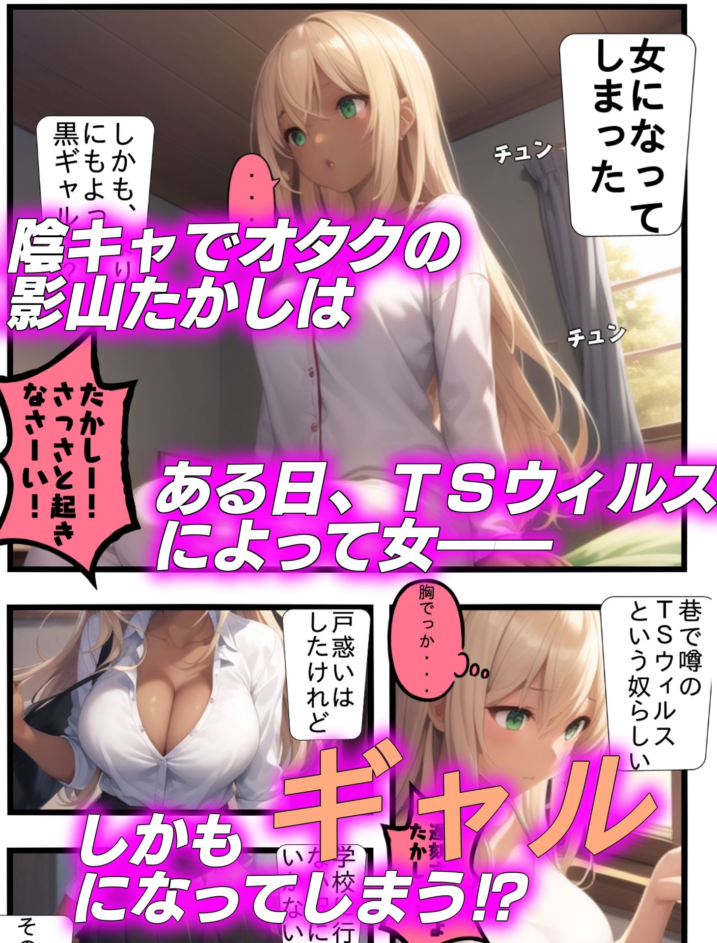 サンプル画像1:オタクに優しいギャルになりたくて〜陰キャの俺が ギャルにTSしたら〜(AIでも愛はある) [d_354319]