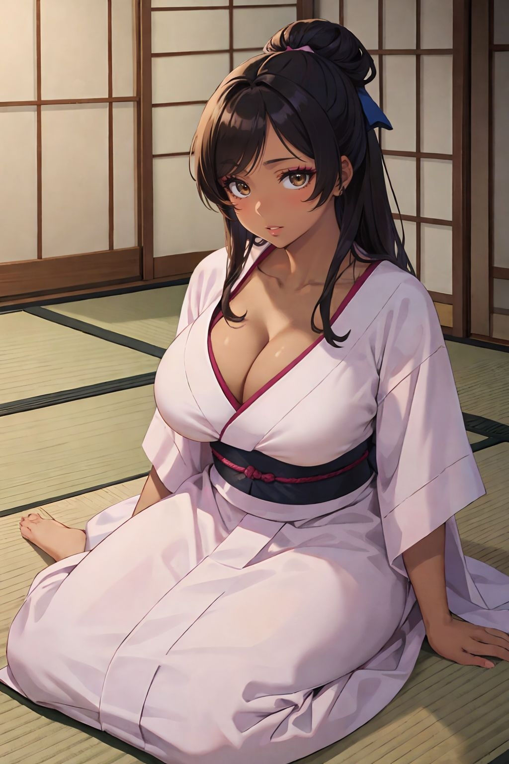 サンプル画像2:花魁3姉妹ハーレム着物せっくす(チルフォー) [d_356795]