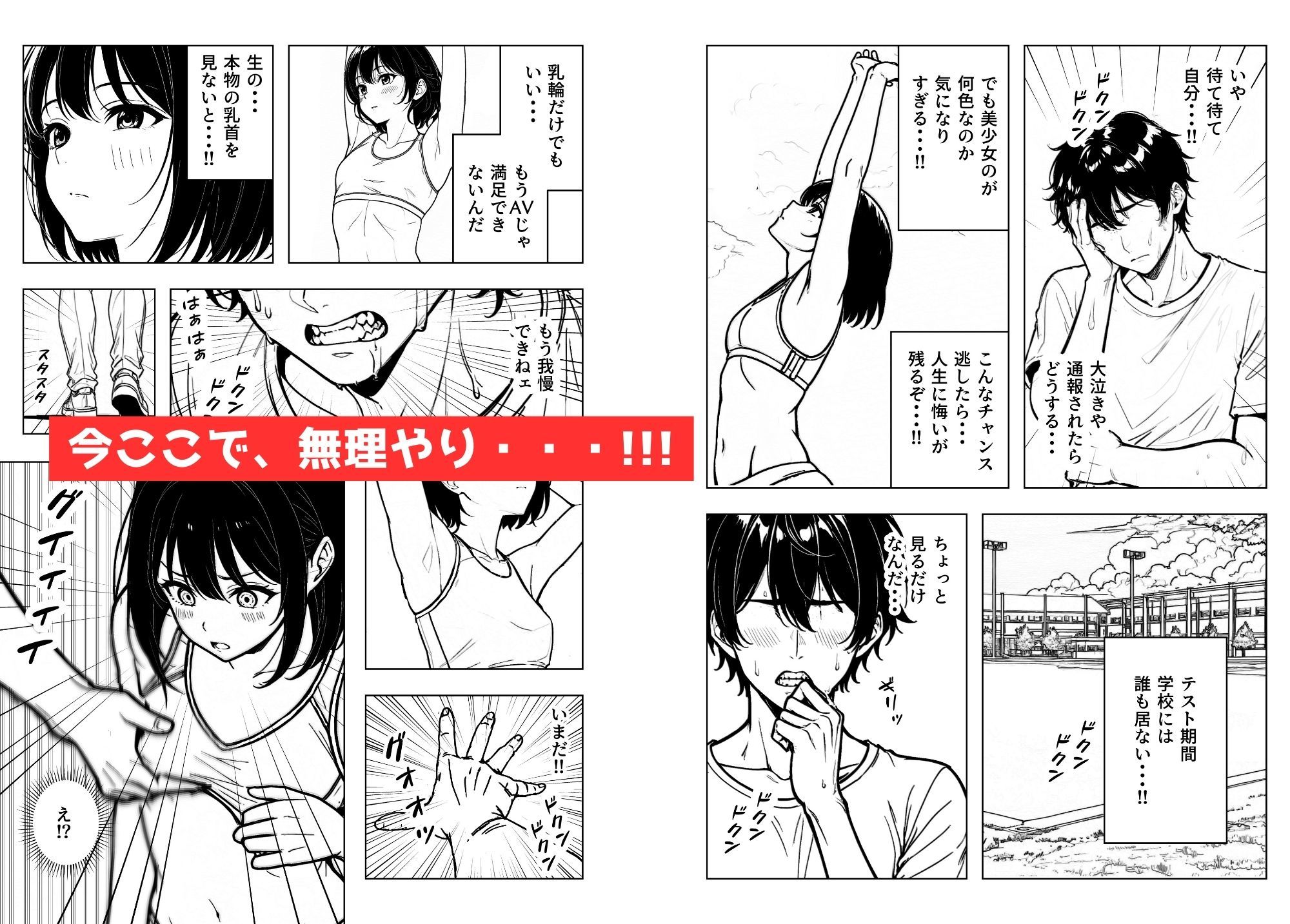 サンプル画像4:陸上JKの乳首の色が見たい！無理やり貧乳吸い＆顔舐め唾液まみれ(ちっぱい乳首色フェチ男) [d_357296]