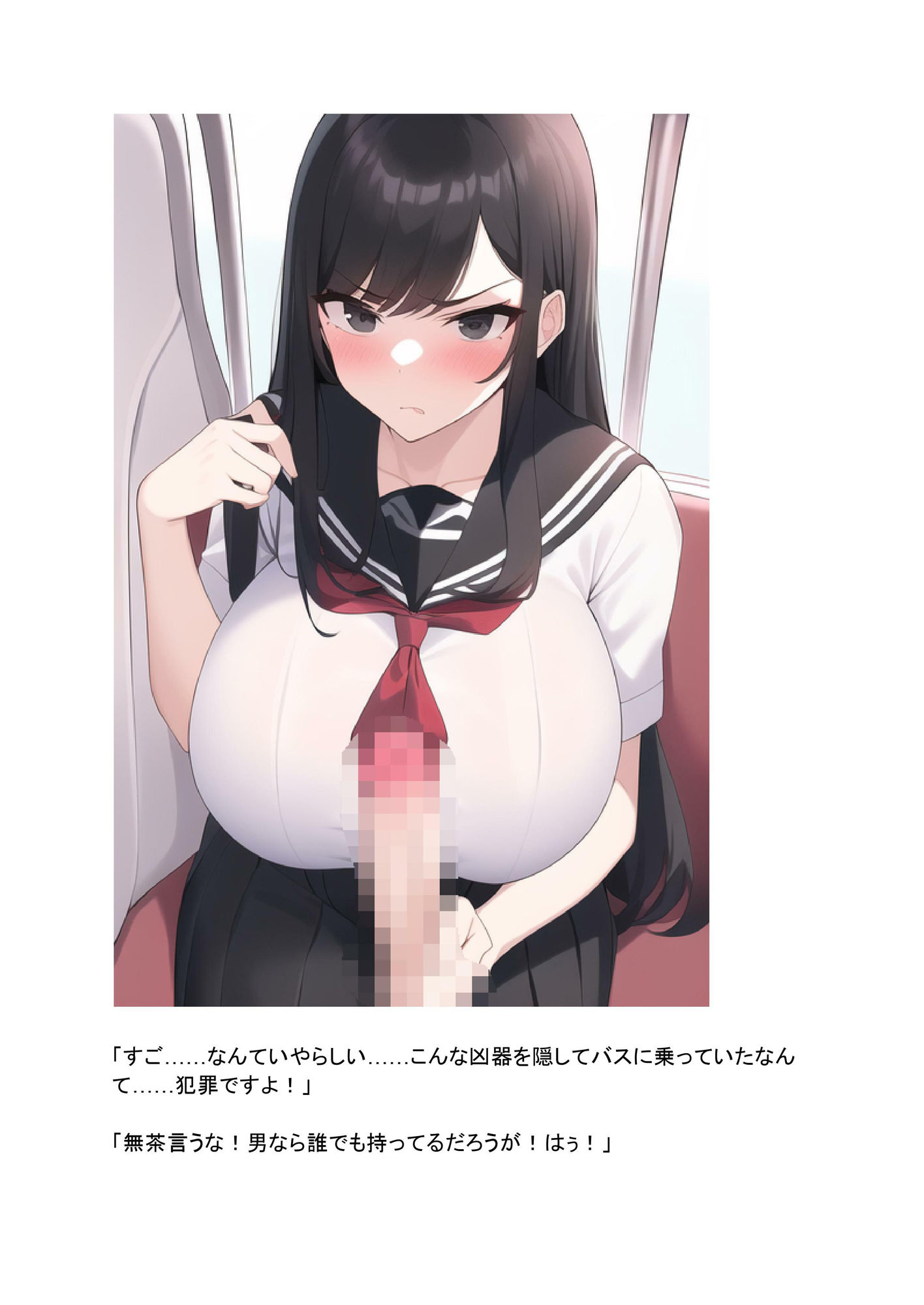 サンプル画像6:通勤中のバスに乗り込んできたギャルと委員長にからまれて搾精される話。(エロバトルン) [d_360332]