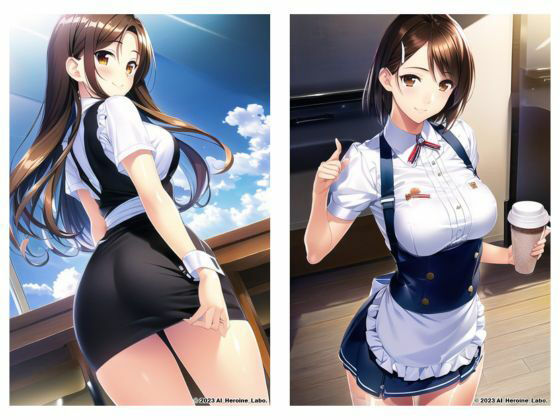 サンプル画像5:1つの呪文で生み出された100人のAI妄想美少女-34【噂のカフェ？えちカフェ店員女子編】(AIヒロイン研究会) [d_362362]