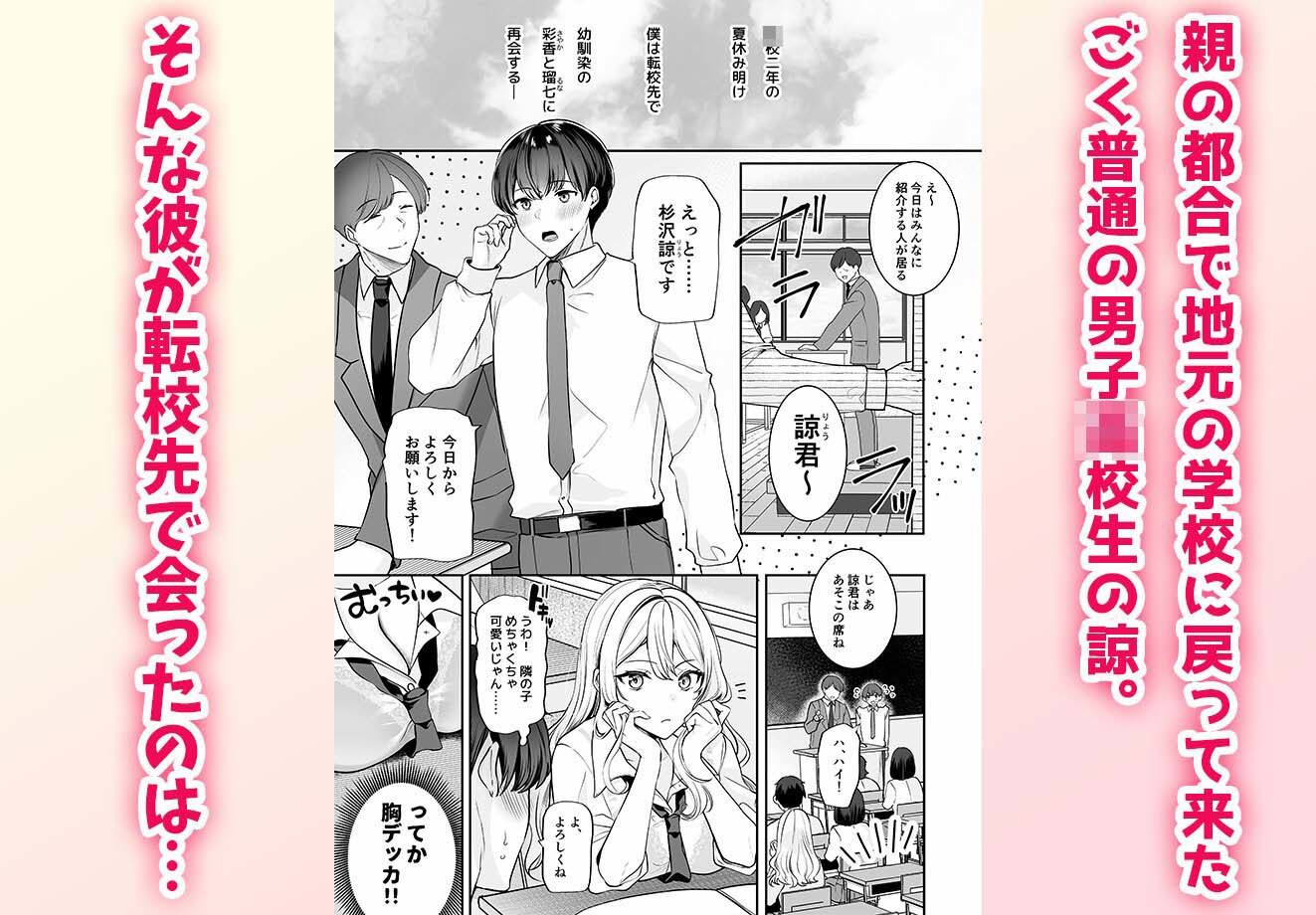 サンプル画像1:再会した幼馴染と流れで3Pしちゃう話(みるくそーせーじ) [d_365040]