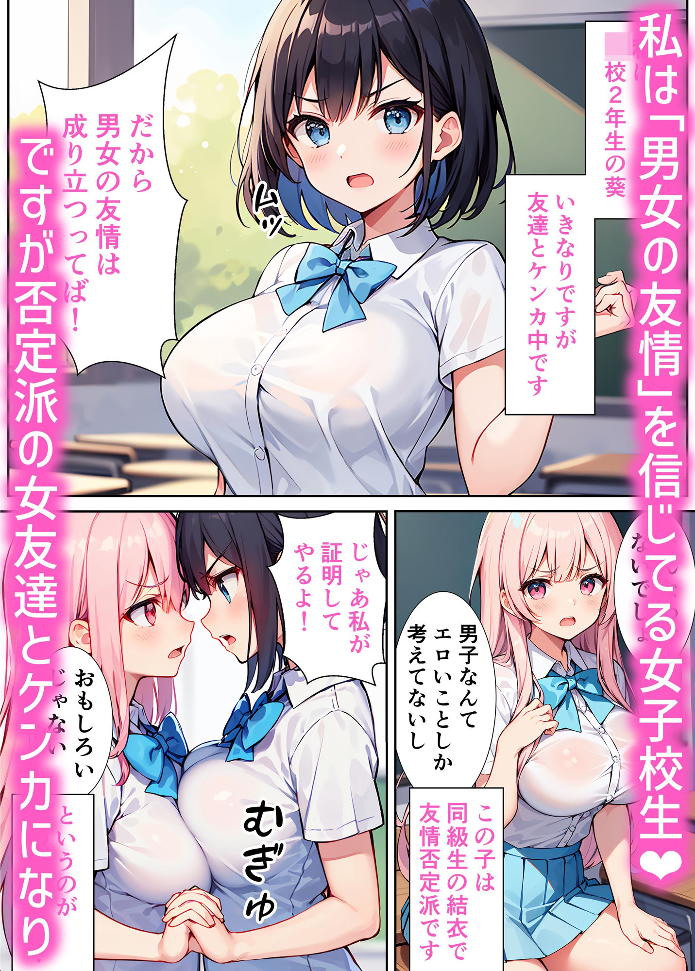 サンプル画像1:無自覚巨乳親友がドスケベエッチにハマるまで(のらねこ) [d_368183]