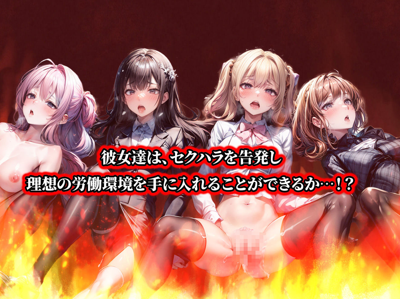 サンプル画像6:負けたら即中出しセックス セクハラを告発した結果、社員全員に●された5人のOLの話【セリフ付き】(aiもみむ出版) [d_370174]