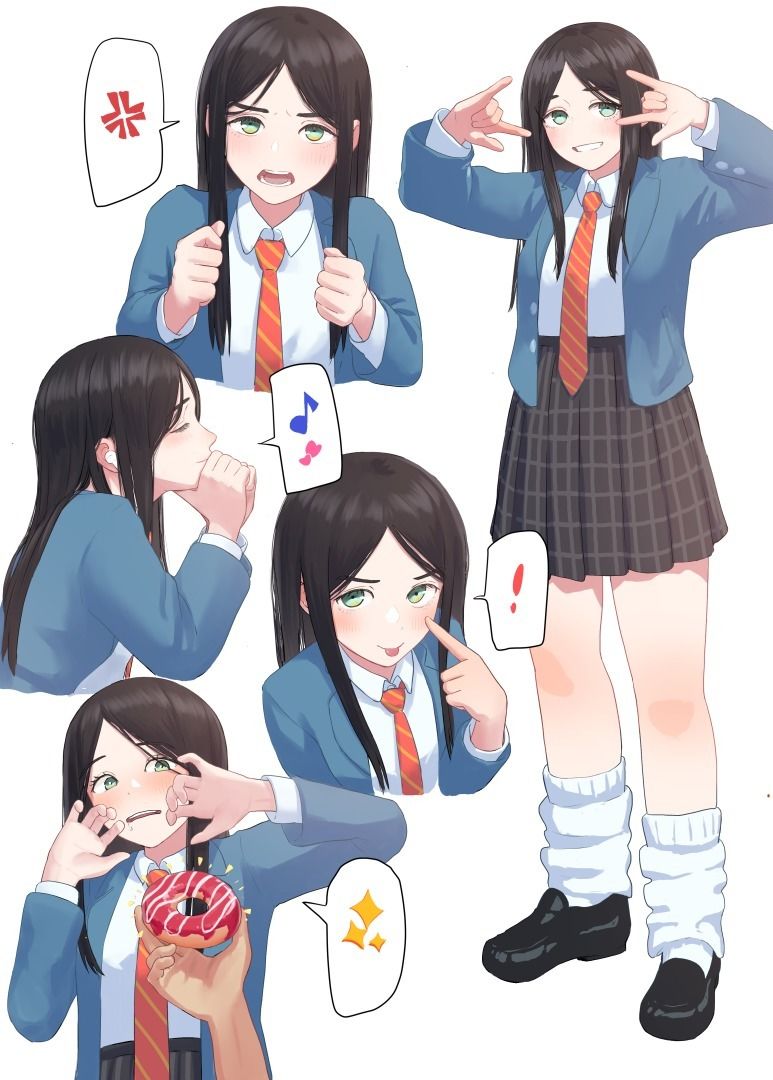 サンプル画像1:センター分け黒髪JK(とげとげ娘) [d_374293]