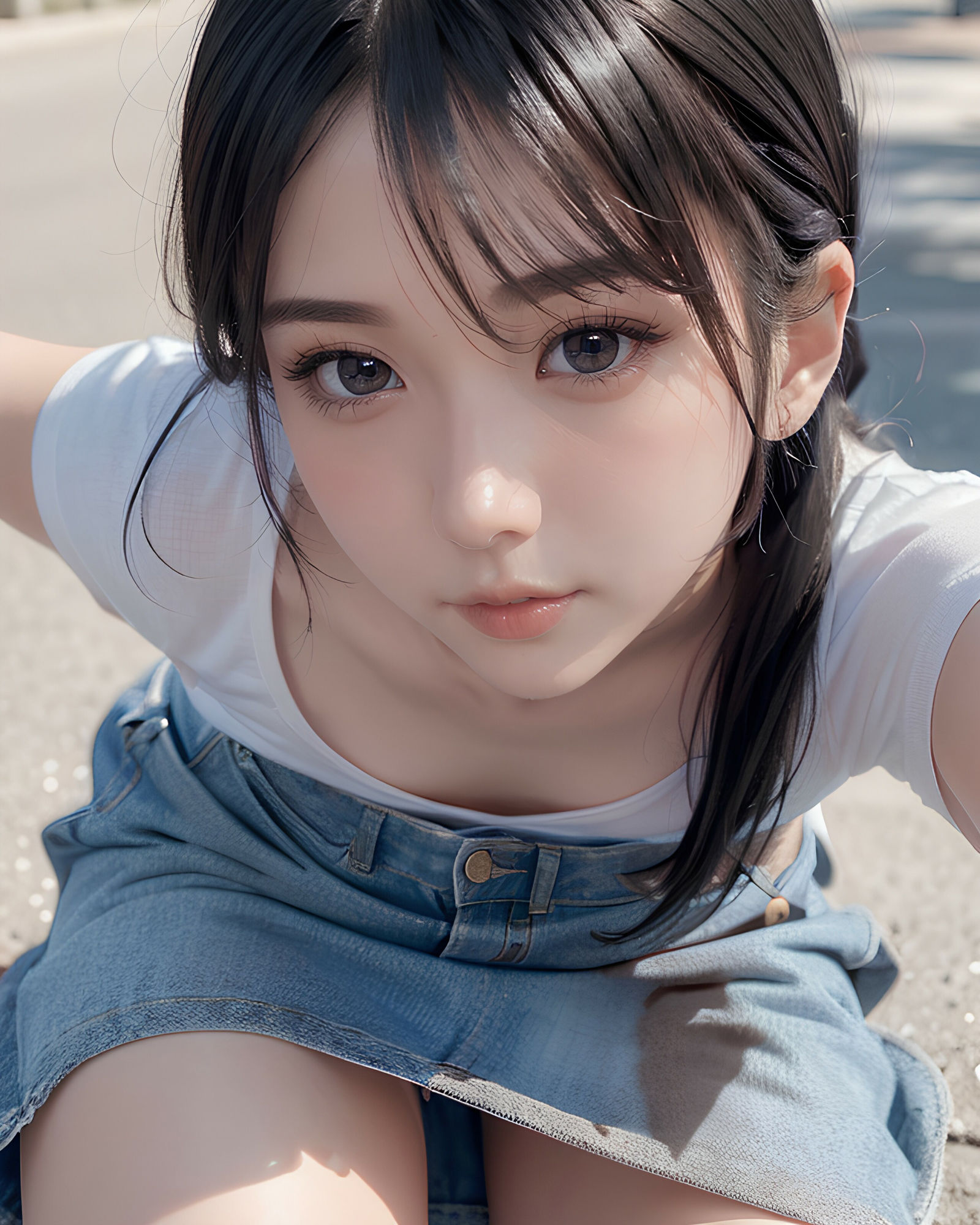 サンプル画像1:デニムスカート(AI_image) [d_376986]