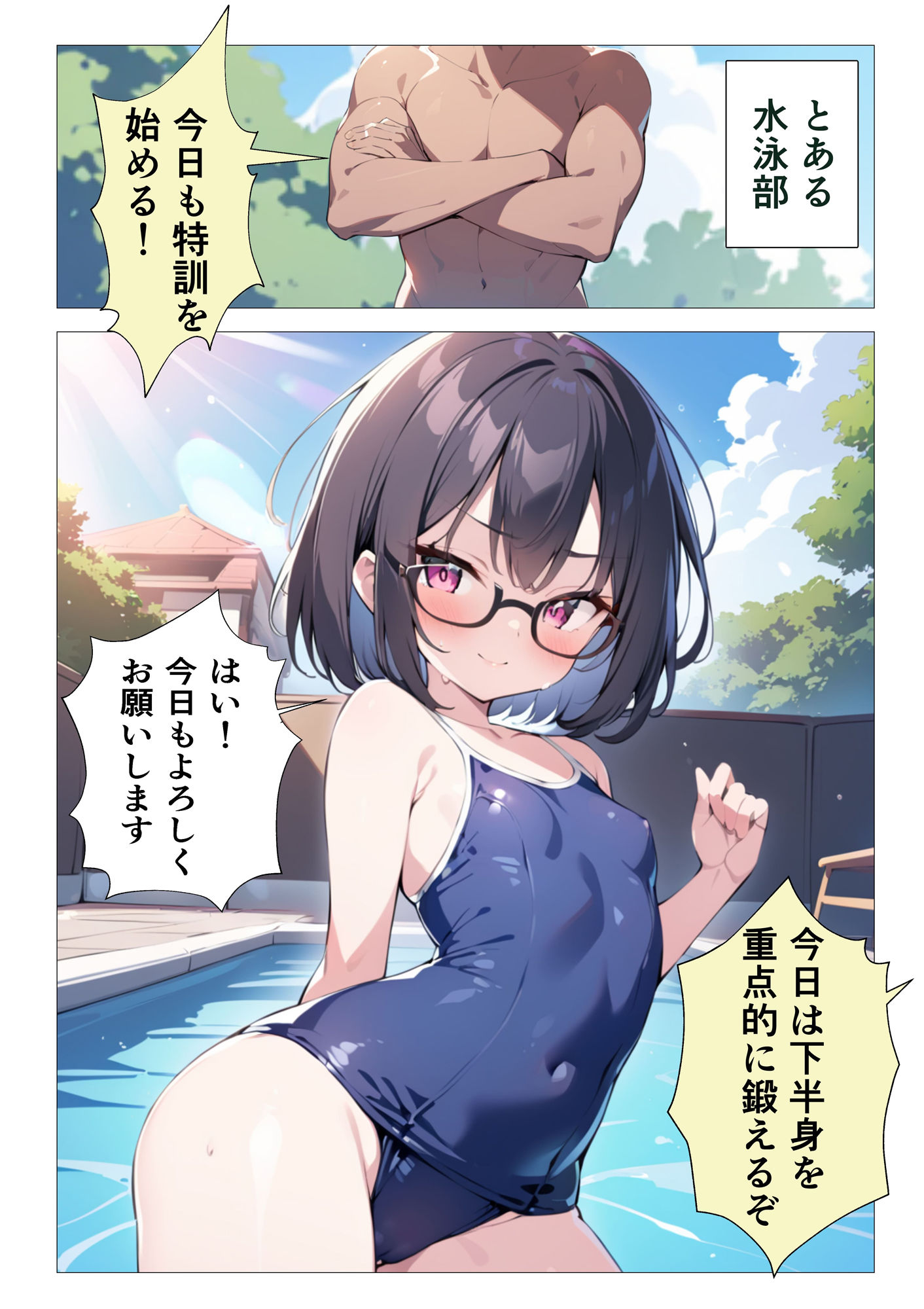 サンプル画像1:スク水女子をバックから突き続ける教育的指導 vol1(ピピピ) [d_378330]