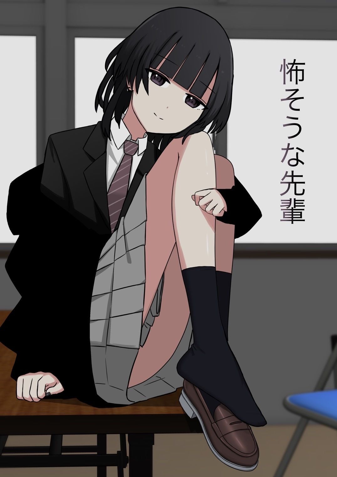 サンプル画像1:怖そうな先輩(顔印象零) [d_379622]