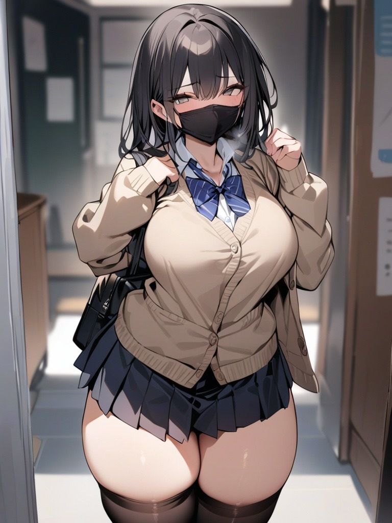 サンプル画像1:マスクで巨乳な後輩ちゃん(いいまる) [d_389535]