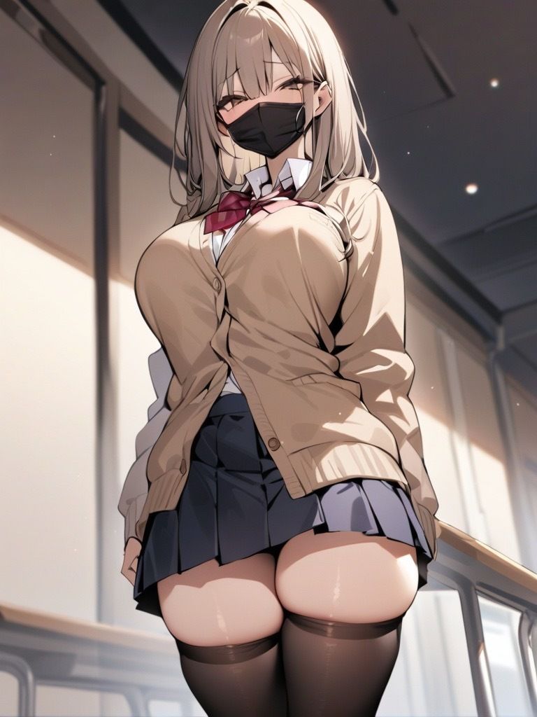 サンプル画像2:マスクで巨乳な後輩ちゃん(いいまる) [d_389535]