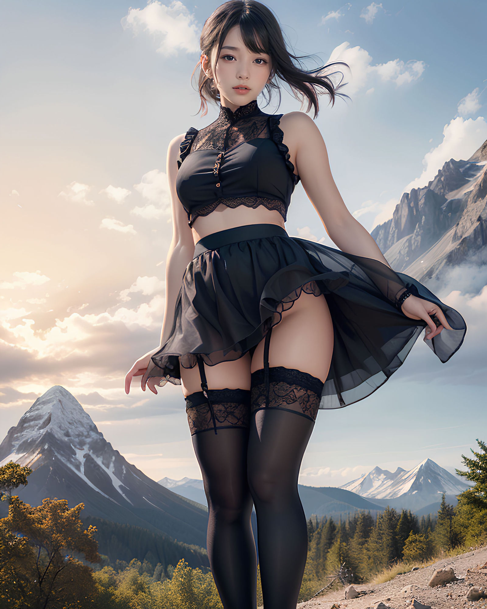 サンプル画像2:ミニスカニーハイ(Liyu(りゆ)) [d_389942]