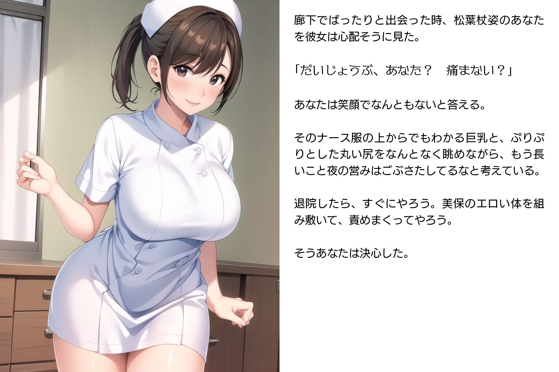 サンプル画像6:ネトラレ看護師妻・美保〜妻は病院のアイドルだった（性的な意味で）（CGノベル/NTR）(獨去書房NTR) [d_392196]