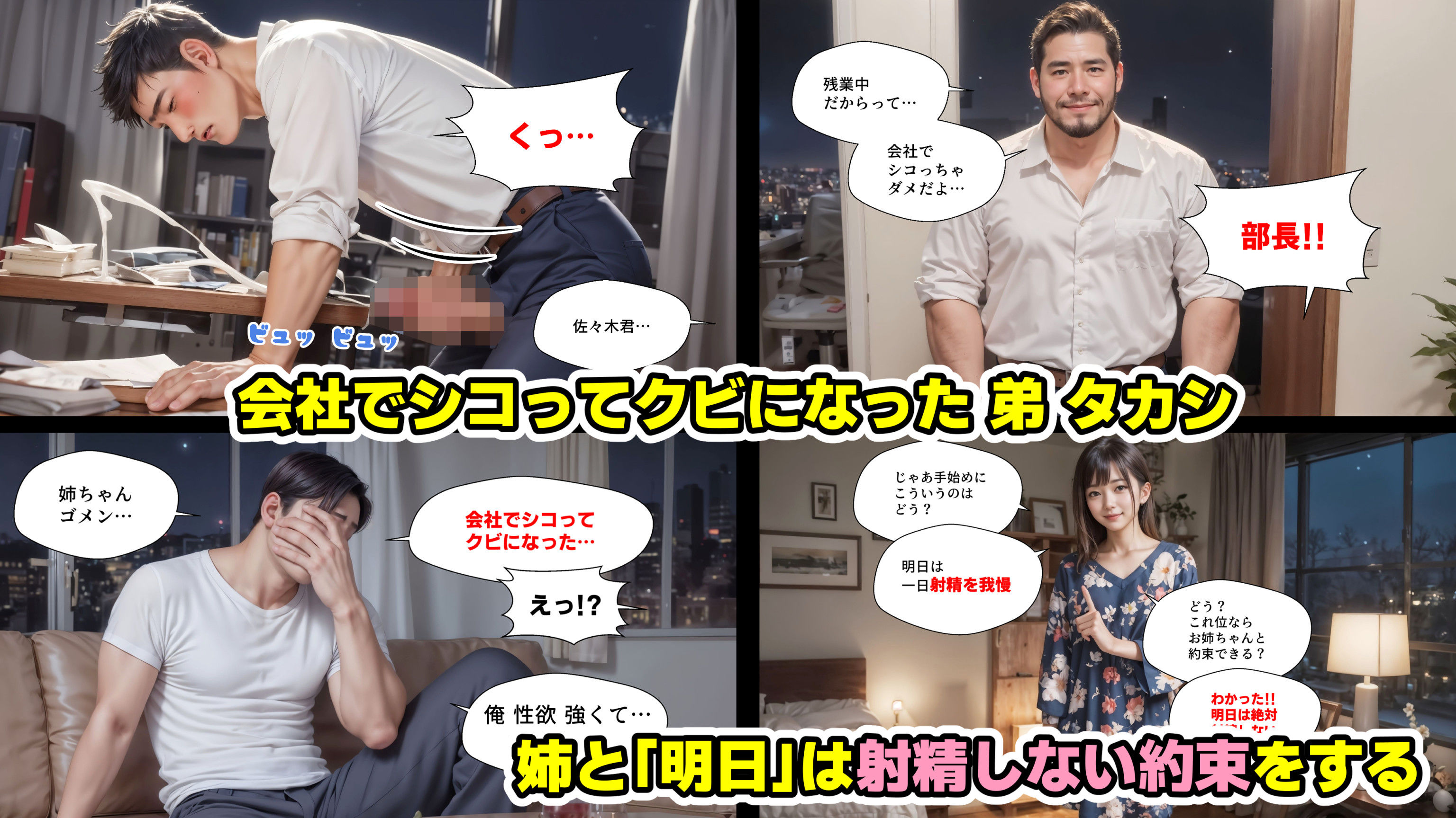 サンプル画像1:暴発顔射 弟の射精管理失敗で近親相姦中出しSEXする姉【4Kマンガ＋写真集】(コメットパンチ) [d_392677]