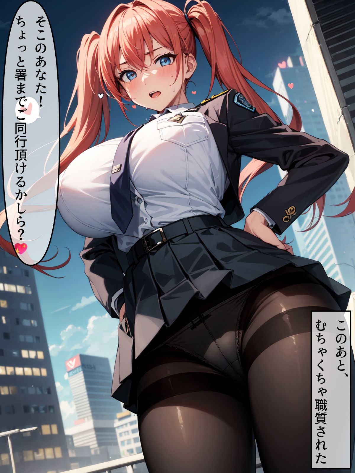 サンプル画像1:爆乳ミニスカポリスに職務質問されました！(StableWorks) [d_397513]