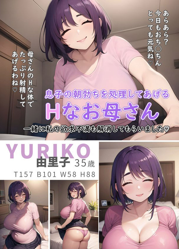 サンプル画像1:息子の朝勃ちを処理してあげるHなお母さん(階段二輪) [d_397867]