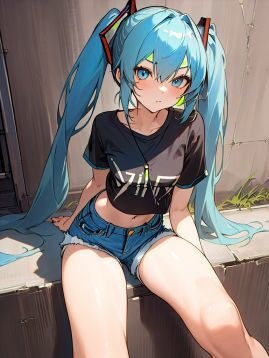 サンプル画像4:初〇ミクに色々な衣装を着てもらうイラスト集7(ぬくぬく) [d_400050]