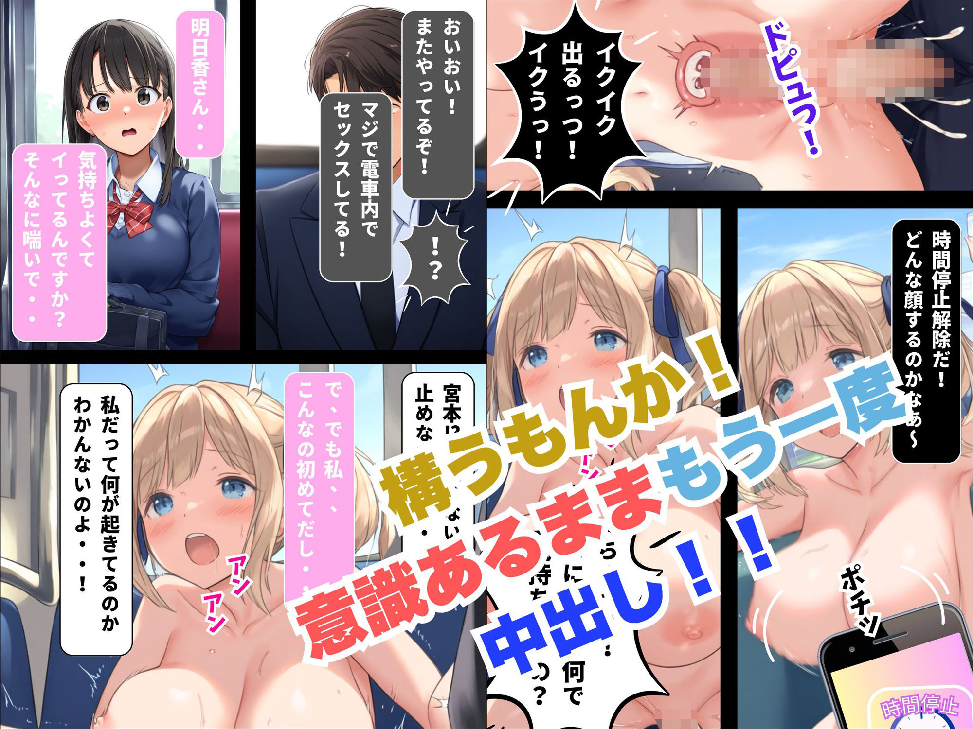 サンプル画像6:時間停止＋金縛りアプリの連続コンボで頂き女子を無抵抗にイカせてみた(しこっちゃいやーよ) [d_400478]