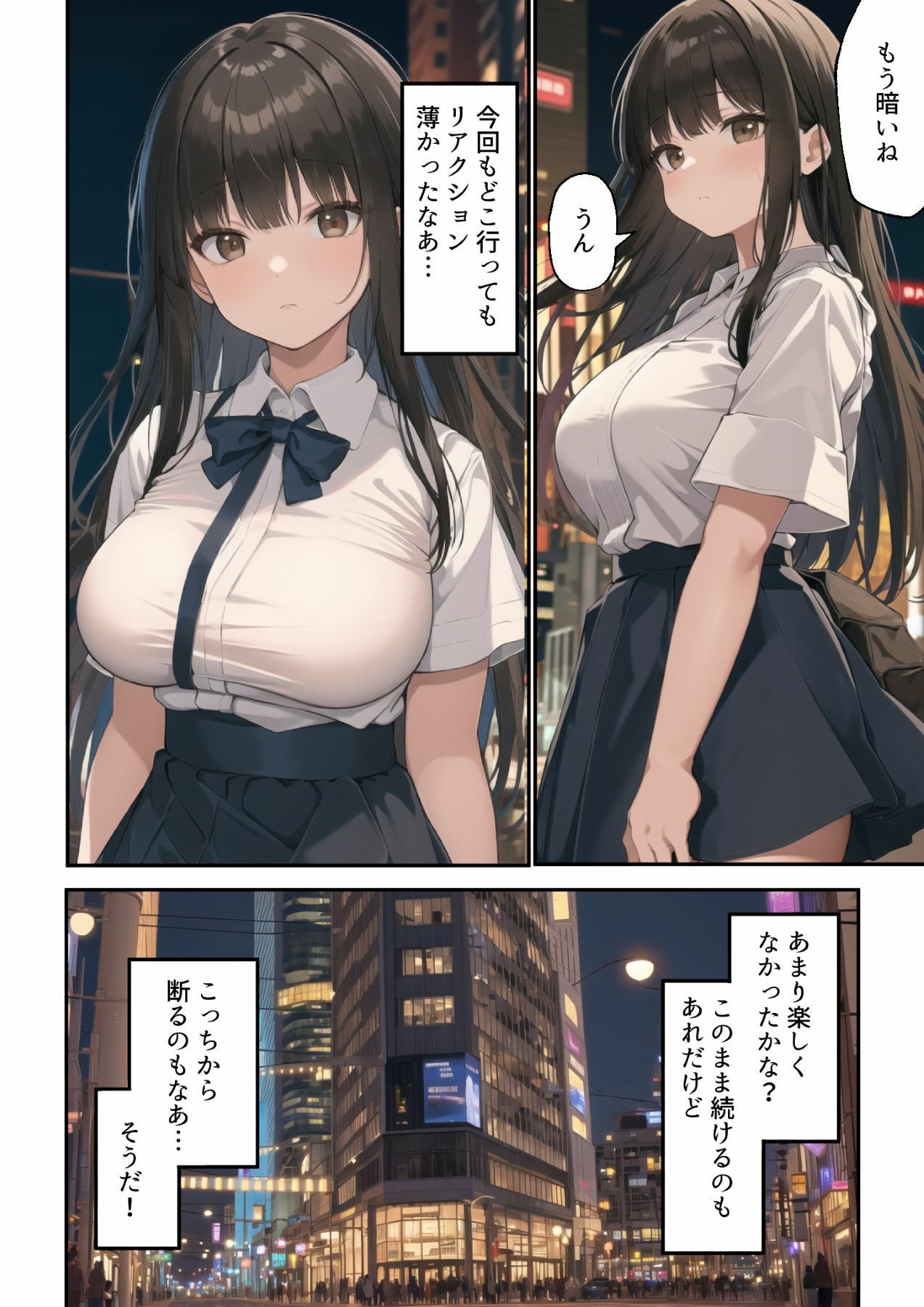 サンプル画像2:無口な黒髪ぱっつん巨乳少女と会った結果(とるんかた) [d_401775]
