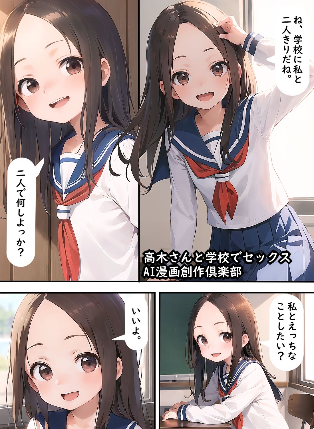 サンプル画像1:高○さんと学校でセックス(AI漫画創作倶楽部) [d_403898]