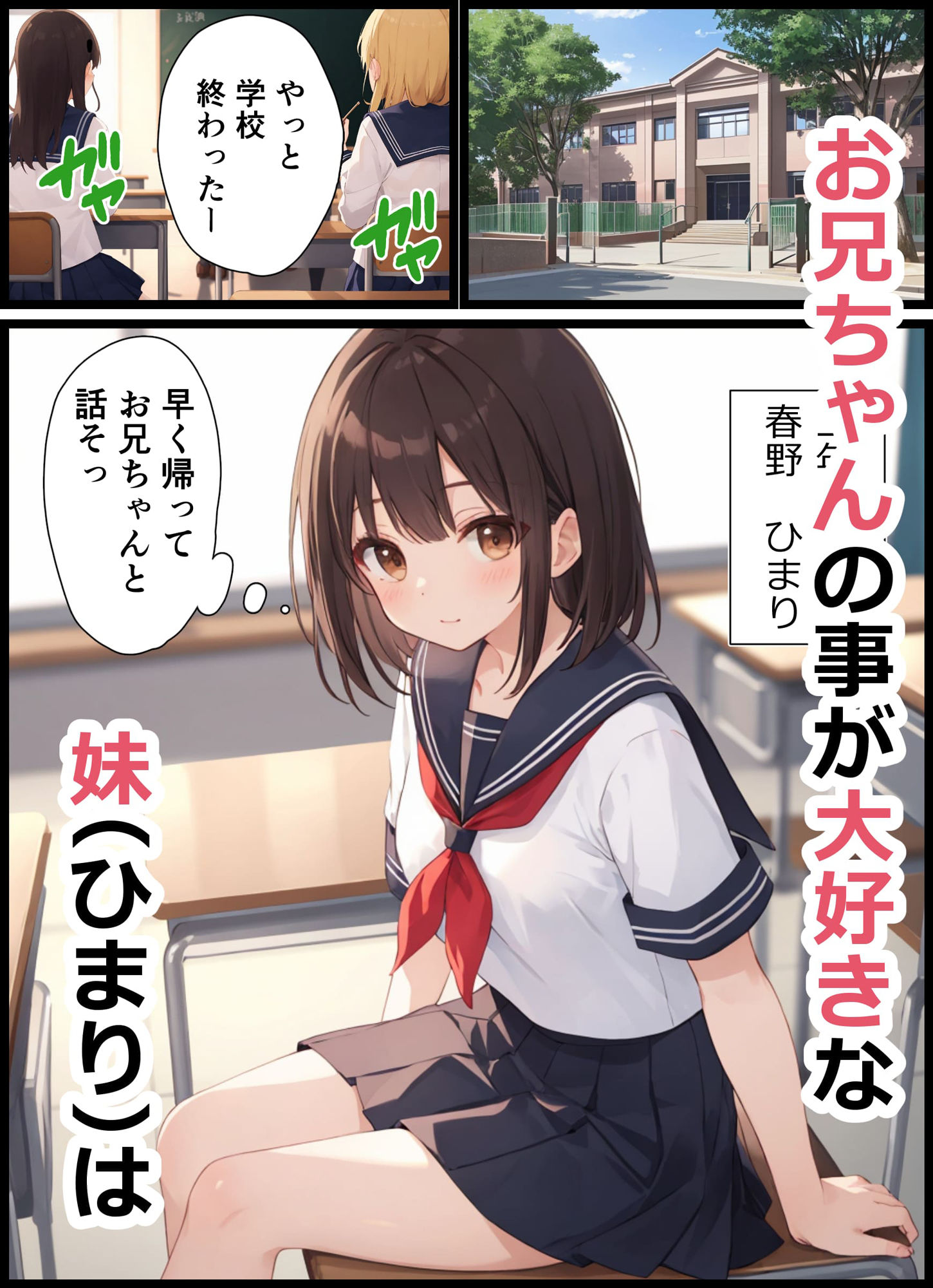 サンプル画像1:女子校生の妹とあまあまセックスする話(よし堂) [d_406197]
