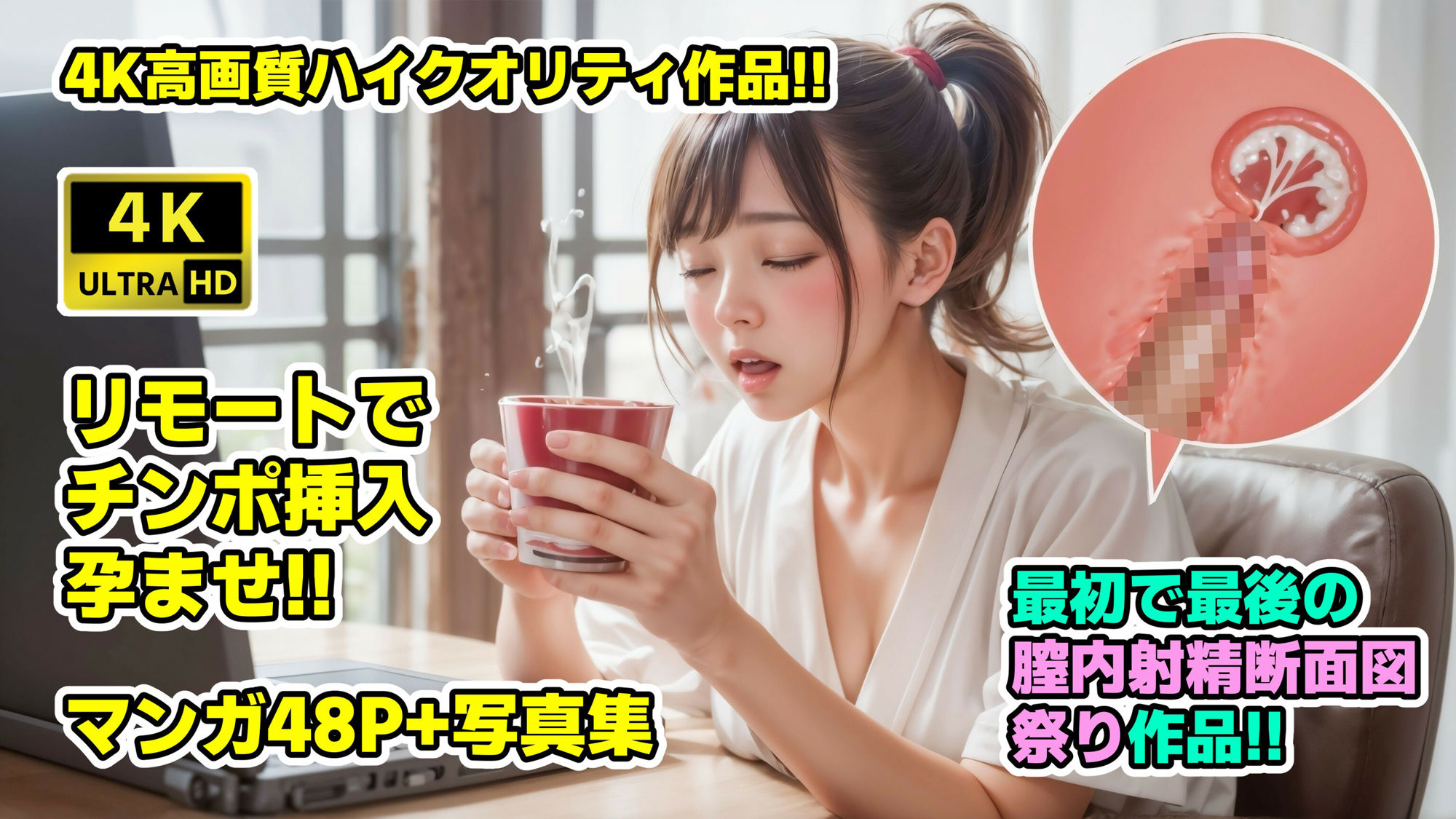 サンプル画像1:リモート孕ませおじさん【4Kマンガ＋写真集】悪魔のオナホールで遠隔中出し(コメットパンチ) [d_408541]