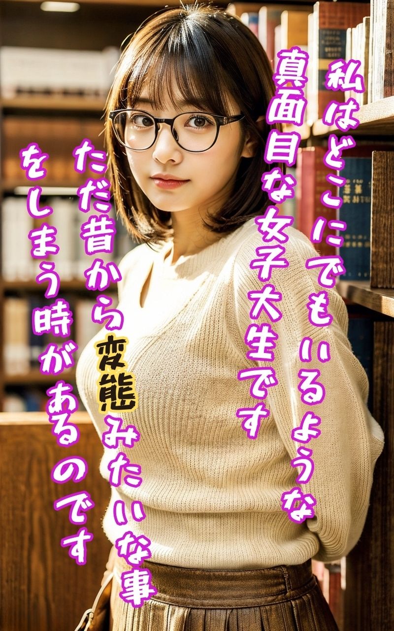 サンプル画像1:図書館で内緒で××することに虜になった私の体験(MomomoPink) [d_409472]