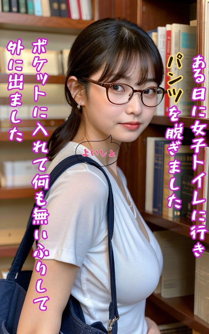 サンプル画像4:図書館で内緒で××することに虜になった私の体験(MomomoPink) [d_409472]