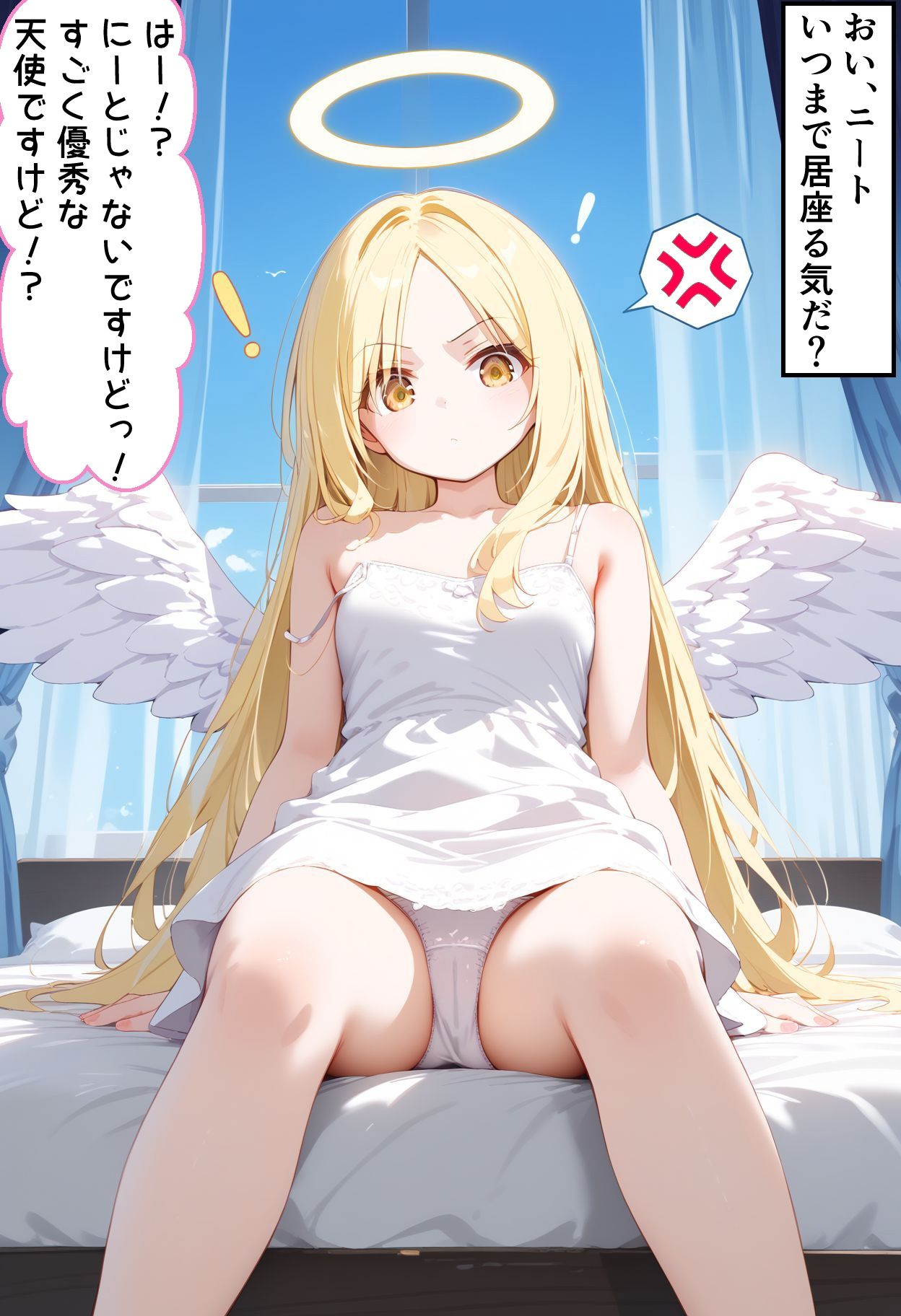 サンプル画像3:【漫画風CG59枚】ある日突然、天使ちゃん（にーと）がやって来た(enano) [d_410897]