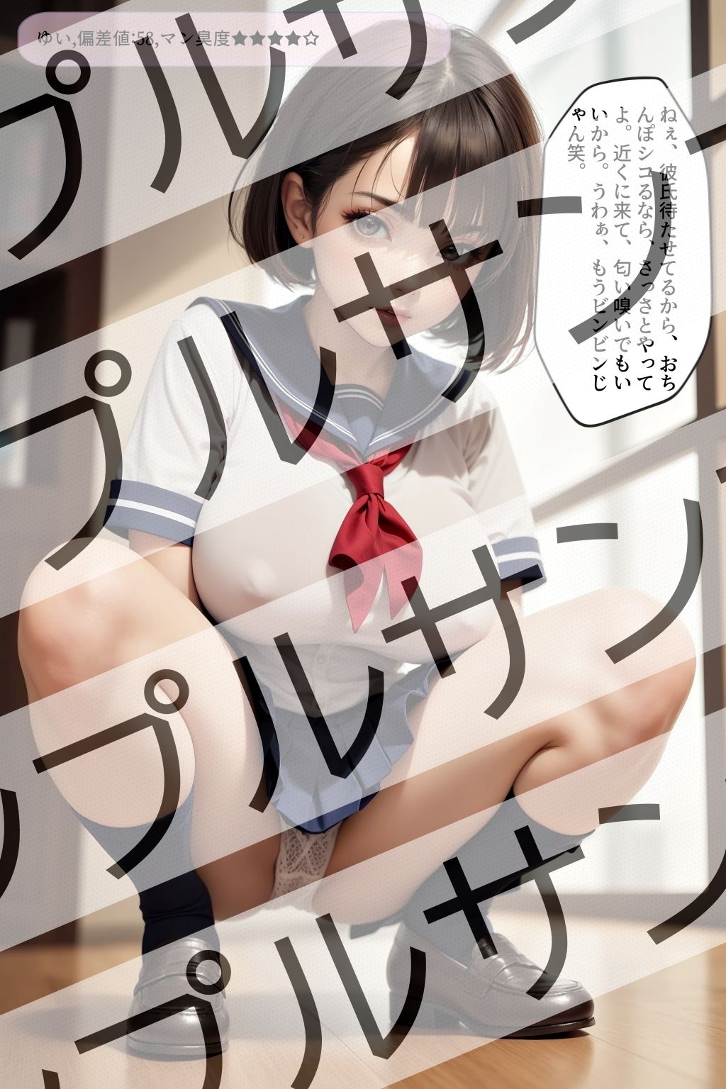 サンプル画像2:上から目線のセーラー服JKのしゃがみパンチラ vol.1(あらぶるま18＋) [d_412025]