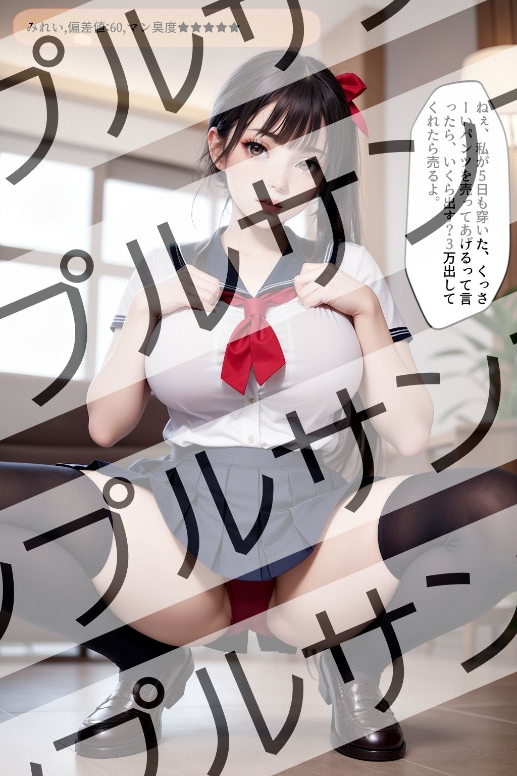 サンプル画像3:上から目線のセーラー服JKのしゃがみパンチラ vol.1(あらぶるま18＋) [d_412025]