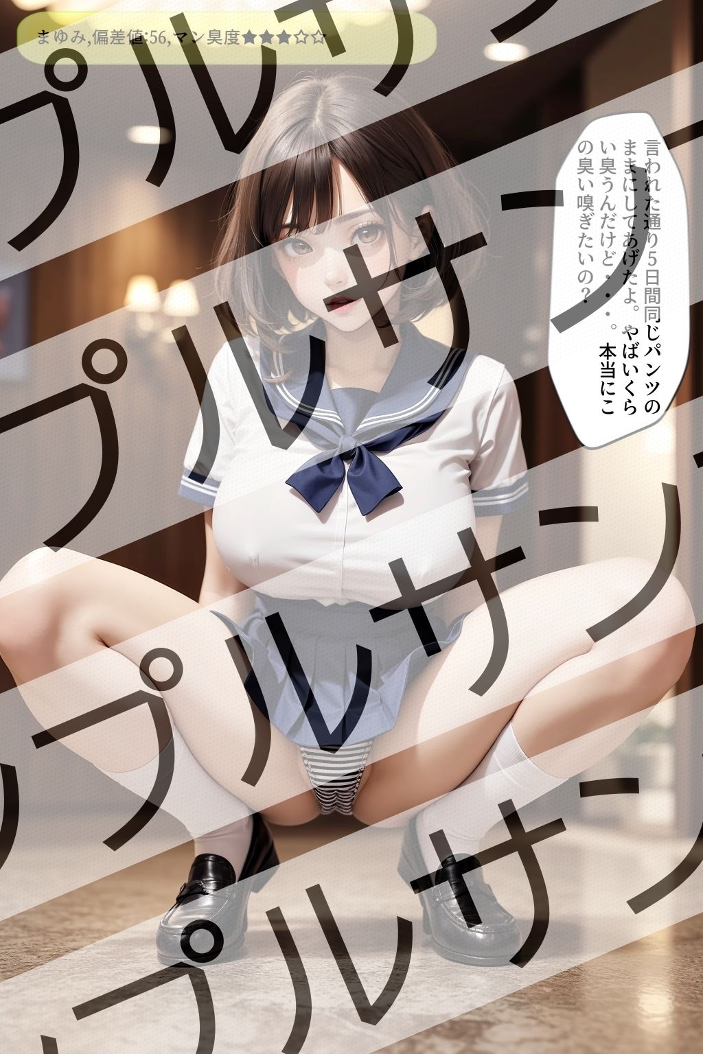 サンプル画像4:上から目線のセーラー服JKのしゃがみパンチラ vol.1(あらぶるま18＋) [d_412025]