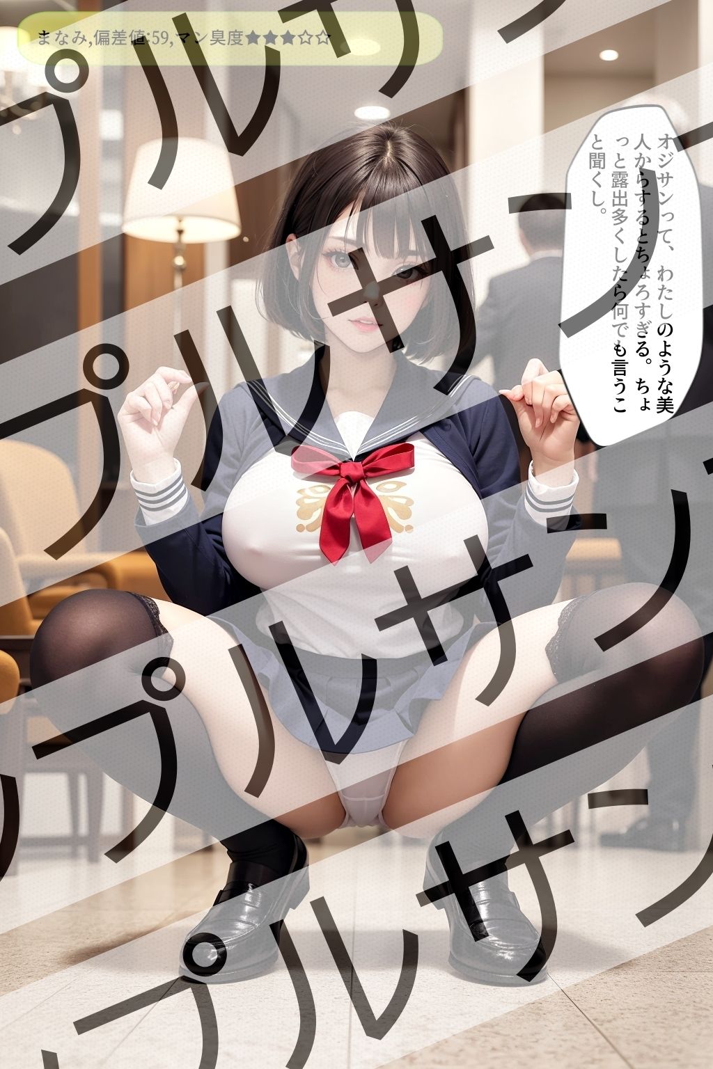 サンプル画像5:上から目線のセーラー服JKのしゃがみパンチラ vol.1(あらぶるま18＋) [d_412025]