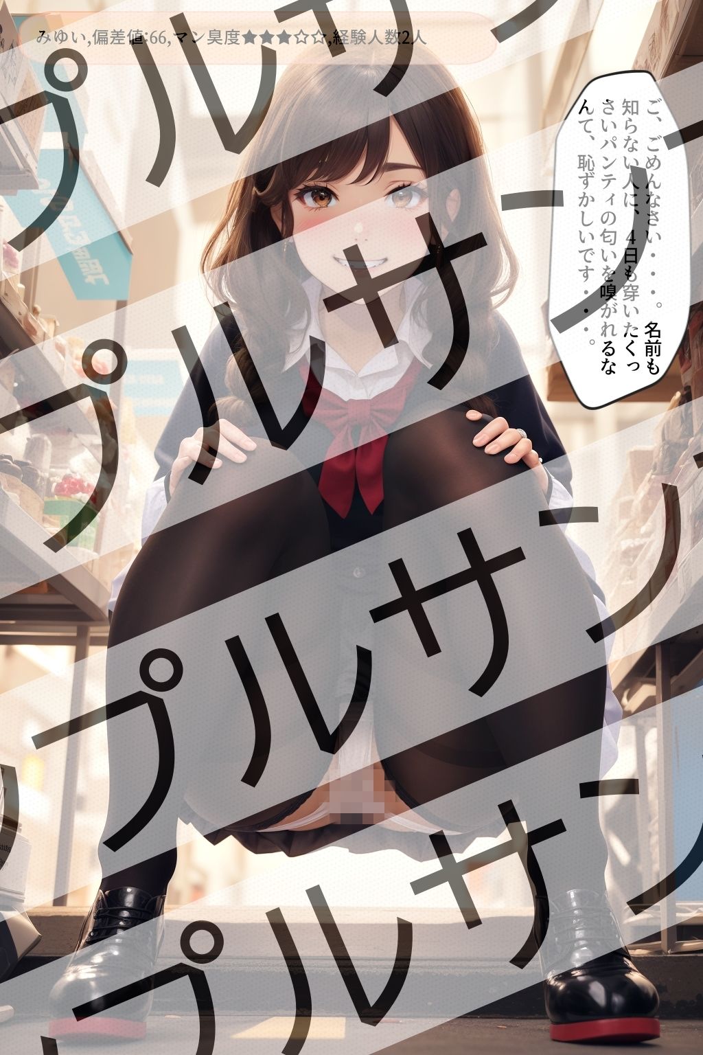 サンプル画像1:優等生の制服パンストJKのパンチラ vol.1(あらぶるま18＋（二次元）) [d_414127]