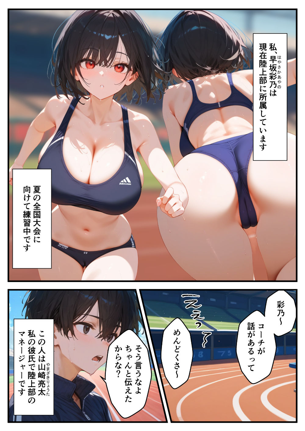 サンプル画像2:陸上女子の彼女が寝取られる話(るに) [d_414925]
