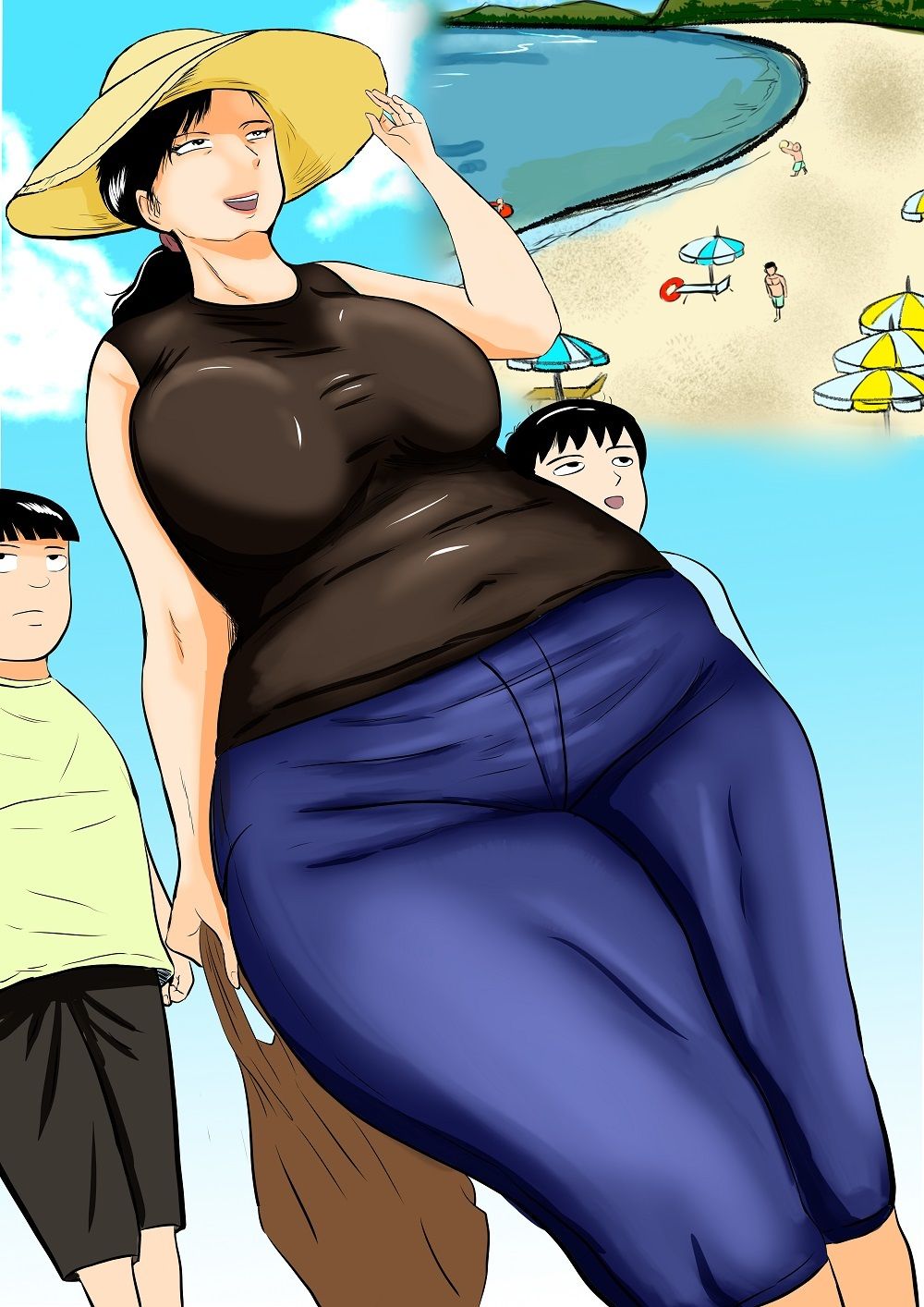 サンプル画像1:友達のお母さんが海に連れてってくれた(すりごま) [d_415205]