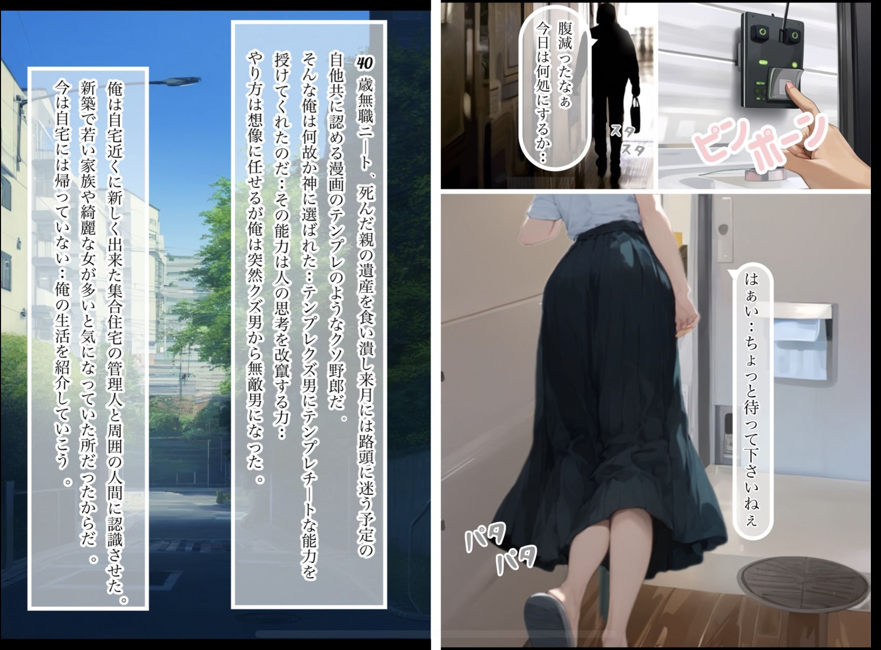 サンプル画像1:テンプレチート能力で世界を支配した男のEP1 集合住宅編(ぴんぴん丸) [d_416139]