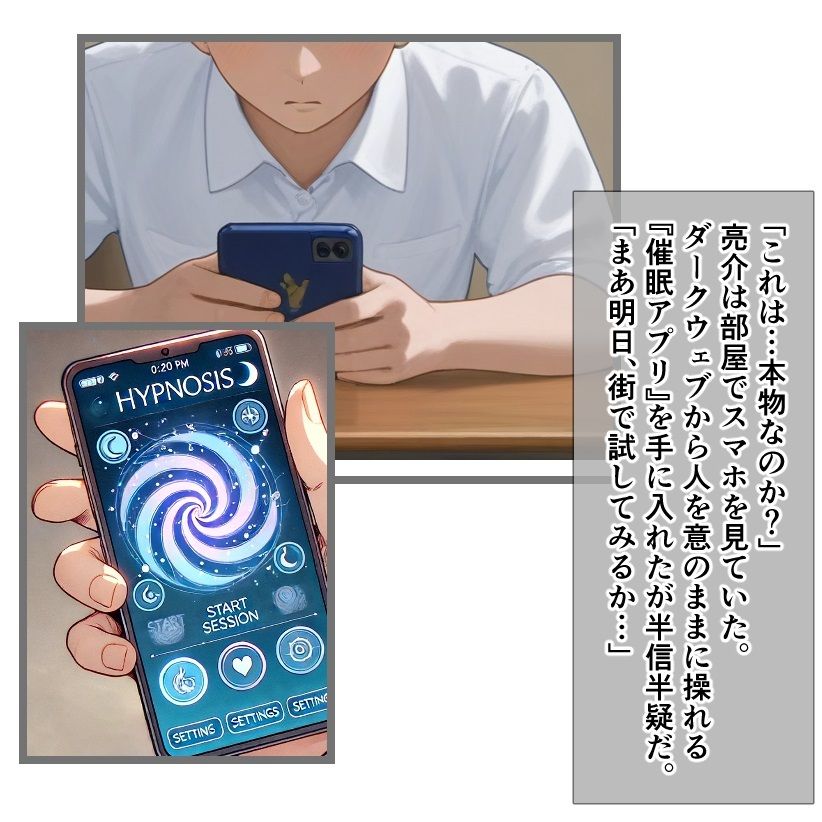 サンプル画像1:スマホで即パコ！催●アプリでハーレム性活(星の雫) [d_416722]