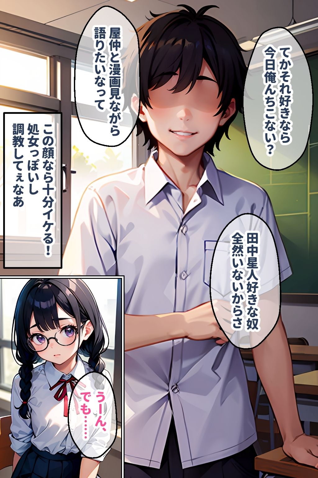 サンプル画像2:地味なオタク娘を俺好みに調教してみた(官能マンガ2D（地味娘）) [d_418738]