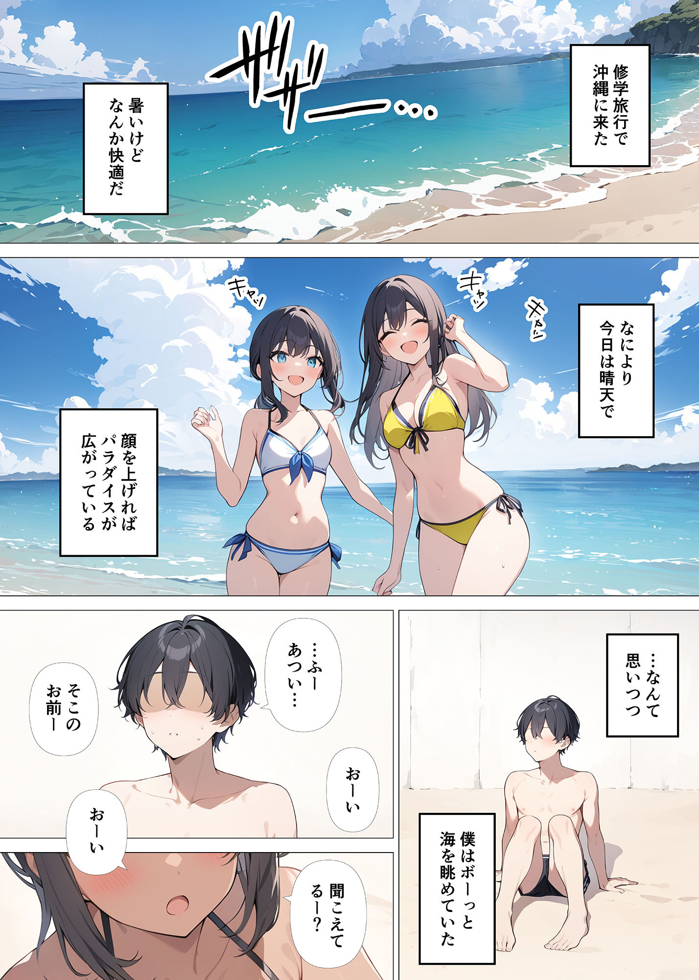 サンプル画像1:海で水泳部の女子とセックスする話(おぐすり) [d_427076]