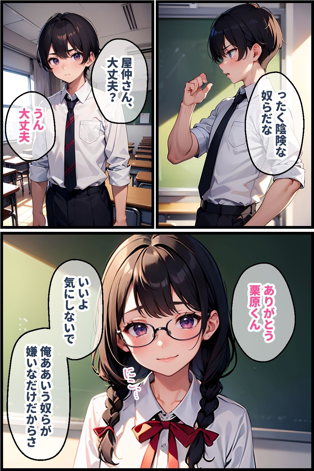 サンプル画像2:いじめから助けた地味娘からの誘いに乗ると…(官能マンガ2D（地味娘）) [d_428764]