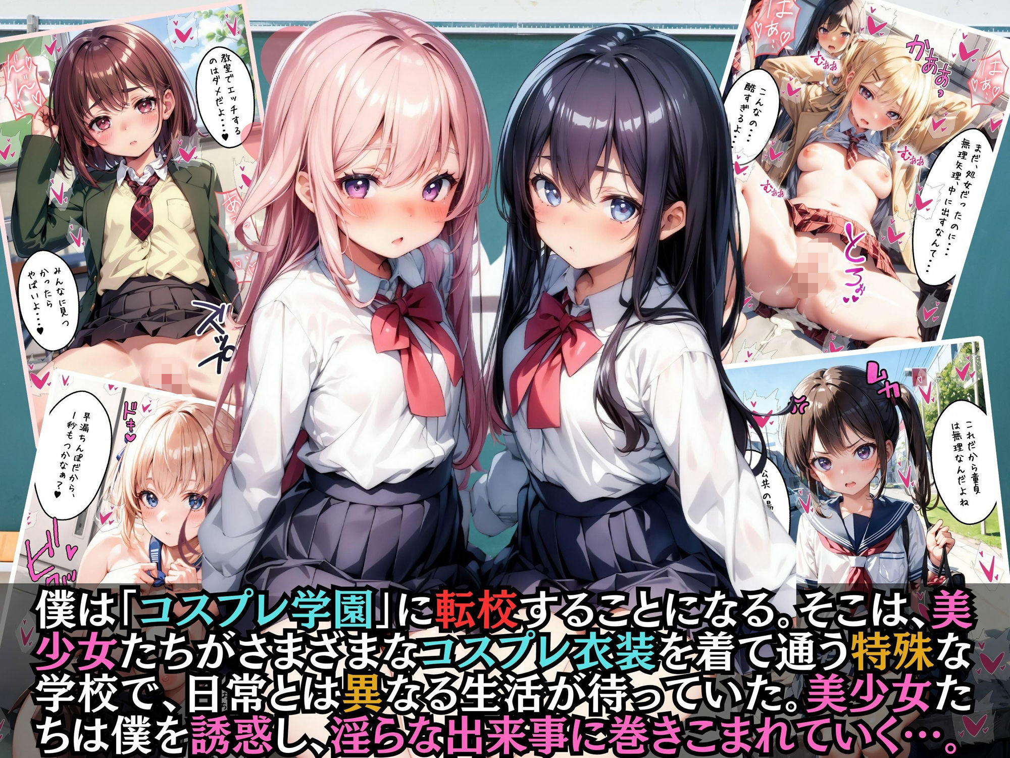 サンプル画像1:色々なコスプレ美少女に囲まれたハーレムコスプレ学園(楽園の輪) [d_429063]