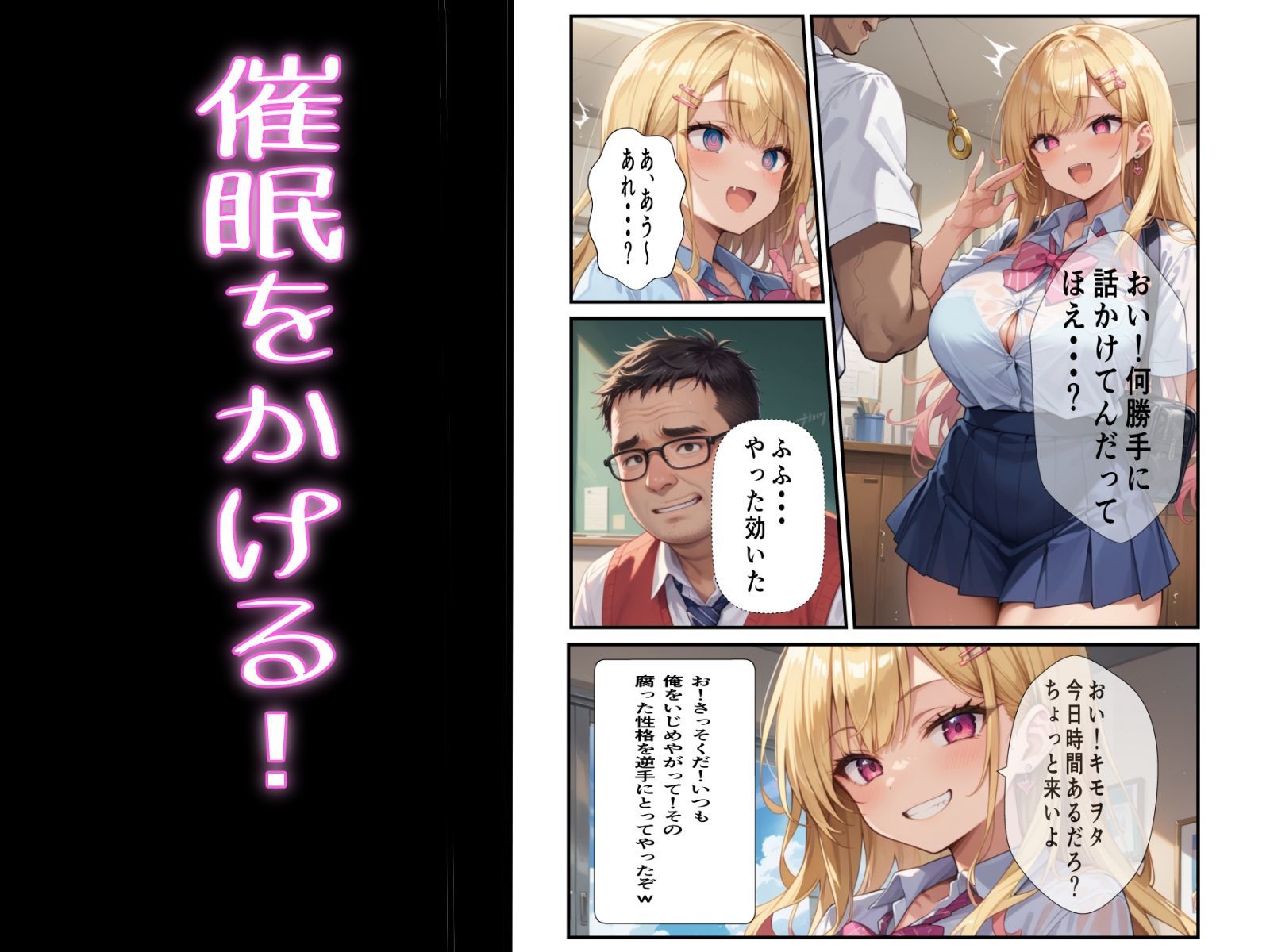 サンプル画像3:僕をいじめてたギャルを催●をかけていちゃいちゃラブラブセックスをしちゃいました(混沌アリス) [d_431148]