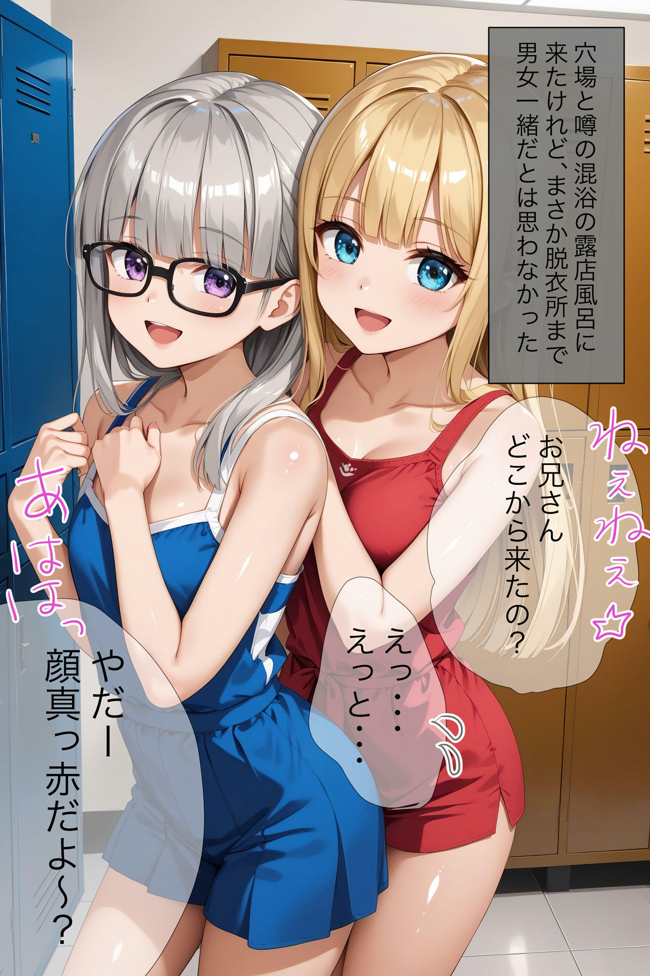 サンプル画像4:露天風呂で少女たちに囲まれる俺の童貞初体験【4K高画質】(スクールパラダイス) [d_434606]