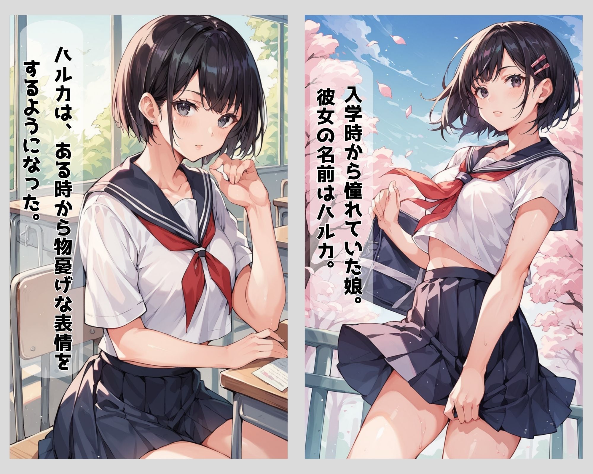 サンプル画像1:【フルカラーコミック】女子校生ハルカの事情 〜清楚なあの娘の秘密〜【AIイラスト】(Future Ink Studio) [d_435491]