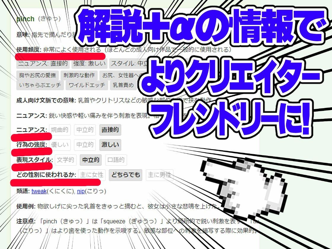 サンプル画像5:【エロ同人翻訳に使える】エッチな英語の擬音辞典 – The Manga Translator’s Guide to Erotic English Onomatopoeia(どーじんわーるど) [d_436849]